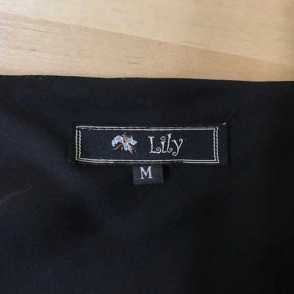 Lily Black Floral Print Spaghetti Strap Midi Dress Women's Medium Slip 72k - Picture 7 of 8